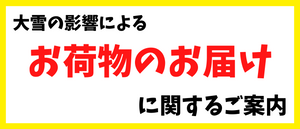 大雪の影響によるお荷物のお届けに関するご案内[2025/02/04]