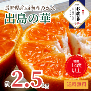 〈お歳暮〉
【糖度14度以上】
長崎県西海産 
みかん「出島の華」
（約2.5kg）