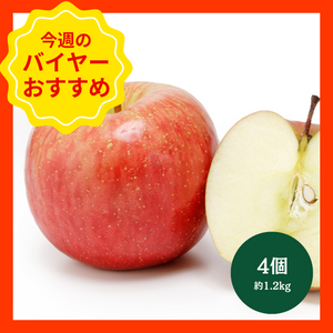 【10/19からおすすめ商品】■糖度15度以上■高糖度シナノスイート　4個(約1.2kg)　福島県産