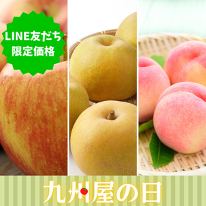 【LINE限定価格】秋の果物セット（サンつがる、豊水、桃　各2個）〈九州屋の日〉