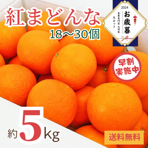 【早割】〈お歳暮〉
愛媛県産 
紅まどんな
（約5kg、18～30個）【30箱限定】